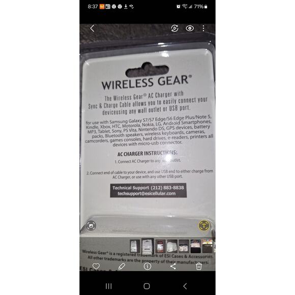 AC Charger With Sync & Charger Cable MICRO‎ USB DEVICES Black - Picture 2 of 4